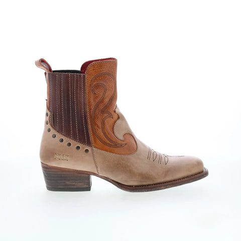 Bed Stu League F393160 Womens Brown Leather Slip On Western Boots