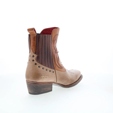 Bed Stu League F393160 Womens Brown Leather Slip On Western Boots