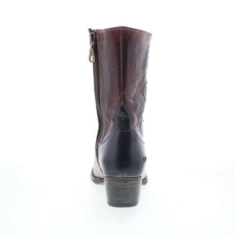 Bed Stu Locate F393162 Womens Grey Leather Slip On Western Boots