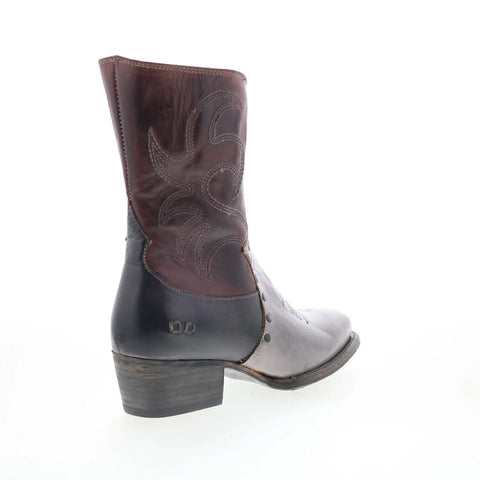 Bed Stu Locate F393162 Womens Grey Leather Slip On Western Boots