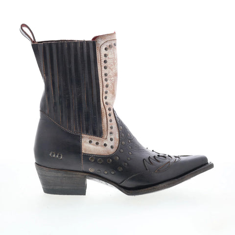 Bed Stu Raise F393168 Womens Black Leather Slip On Western Boots