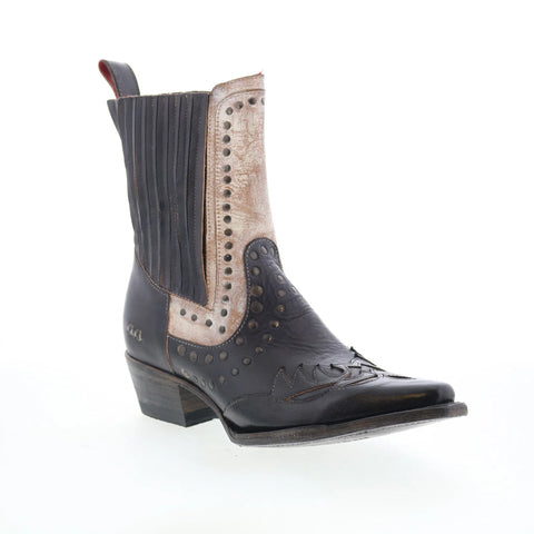 Bed Stu Raise F393168 Womens Black Leather Slip On Western Boots