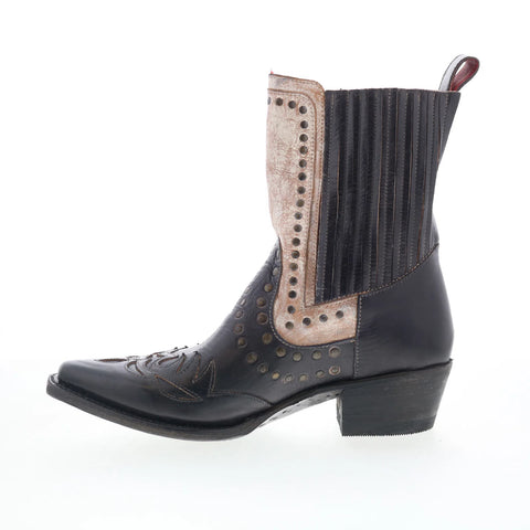 Bed Stu Raise F393168 Womens Black Leather Slip On Western Boots