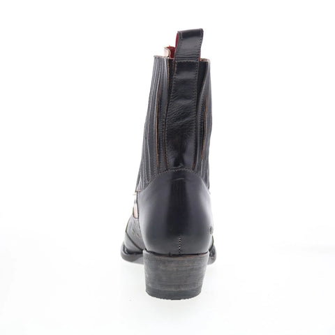 Bed Stu Raise F393168 Womens Black Leather Slip On Western Boots