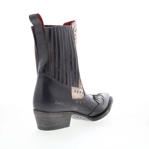 Bed Stu Raise F393168 Womens Black Leather Slip On Western Boots