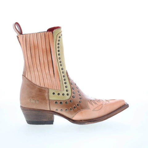 Bed Stu Raise F393168 Womens Brown Leather Slip On Western Boots