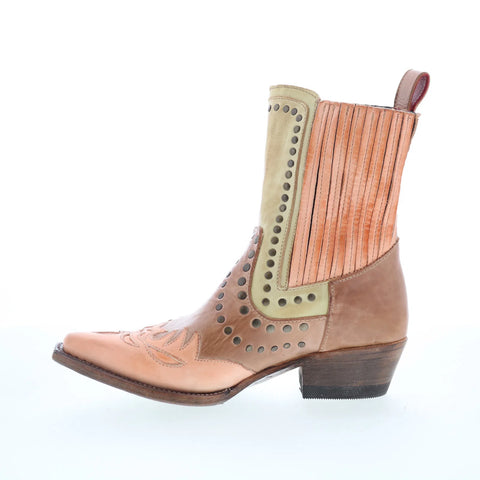 Bed Stu Raise F393168 Womens Brown Leather Slip On Western Boots
