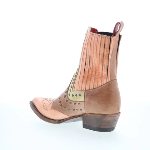 Bed Stu Raise F393168 Womens Brown Leather Slip On Western Boots