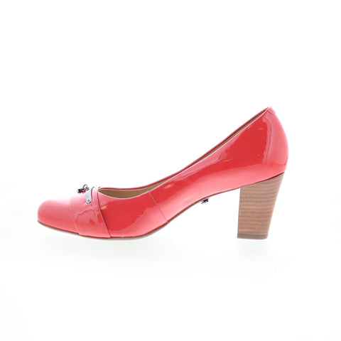 Hush Puppies Alegria Charm H509677 Womens Red Leather Pumps Heels Shoes