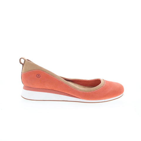 Hush Puppies Oceana Evaro HW05863-805 Womens Orange Leather Ballet Flats Shoes