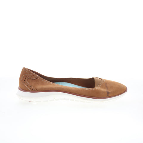 Hush Puppies Arvel Tricia HWF506637 Womens Brown Nubuck Loafer Flats Shoes