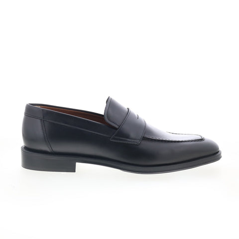 Bruno Magli Nathan BM1NTNA0P Mens Black Leather Loafers Penny Shoes
