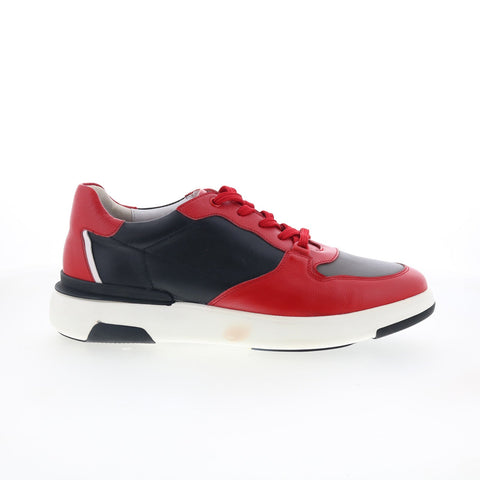 Robert Graham LY202-M9 Mens Red Leather Lace Up Lifestyle Sneakers Shoes