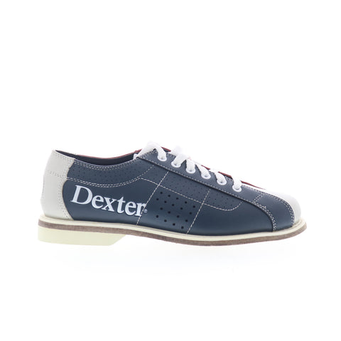 Dexter NWR2821-8 Mens Blue Leather Lace Up Athletic Bowling Shoes
