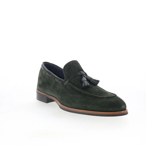 Di Bianco Napdi Mens Green Suede Slip On Loafers & Slip Ons Casual Shoes