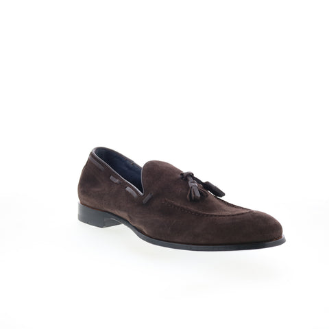 Di Bianco Napoli Mens Brown Suede Slip On Loafers & Slip Ons Casual Shoes
