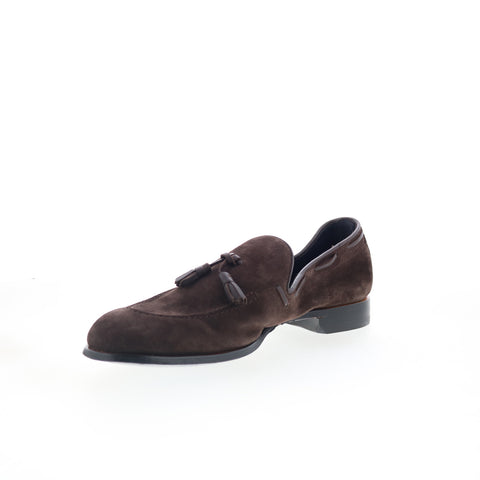 Di Bianco Napoli Mens Brown Suede Slip On Loafers & Slip Ons Casual Shoes