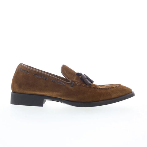 Di Bianco Napoli Mens Brown Suede Slip On Loafers & Slip Ons Casual Shoes