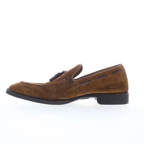 Di Bianco Napoli Mens Brown Suede Slip On Loafers & Slip Ons Casual Shoes