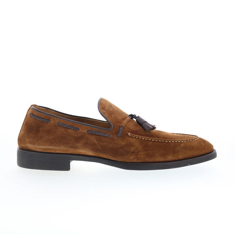 Di Bianco Napoli Mens Brown Suede Slip On Loafers & Slip Ons Casual Shoes