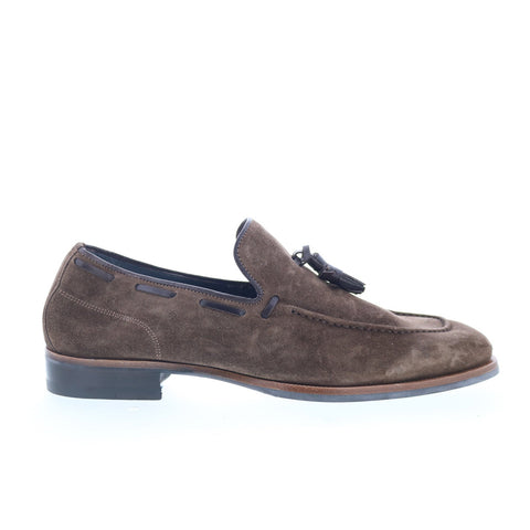 Di Bianco Napoli Mens Brown Suede Slip On Loafers & Slip Ons Casual Shoes
