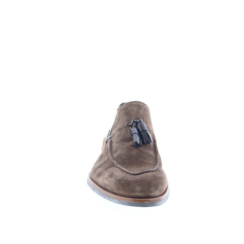 Di Bianco Napoli Mens Brown Suede Slip On Loafers & Slip Ons Tasseled Shoes