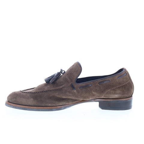Di Bianco Napoli Mens Brown Suede Slip On Loafers & Slip Ons Tasseled Shoes