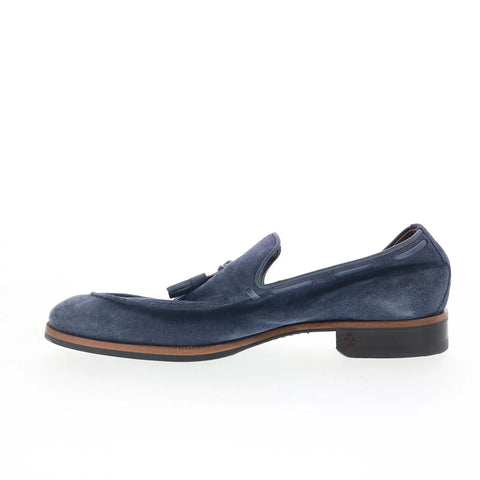 Di Bianco Napoli Mens Blue Suede Slip On Loafers & Slip Ons Casual Shoes