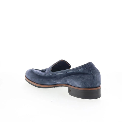 Di Bianco Napoli Mens Blue Suede Slip On Loafers & Slip Ons Casual Shoes
