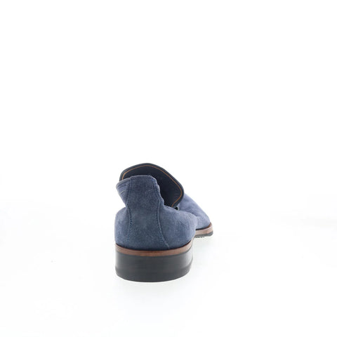 Di Bianco Napoli Mens Blue Suede Slip On Loafers & Slip Ons Casual Shoes