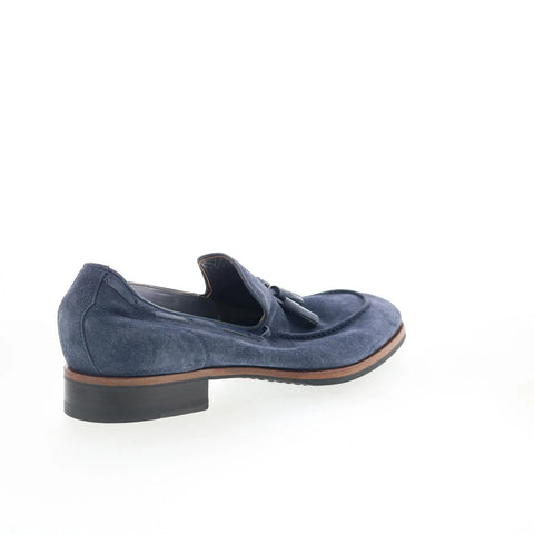 Di Bianco Napoli Mens Blue Suede Slip On Loafers & Slip Ons Casual Shoes