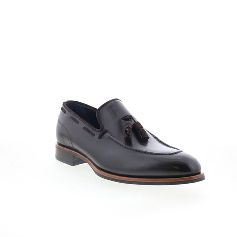 Di Bianco Napoli Mens Brown Leather Slip On Loafers & Slip Ons Casual Shoes