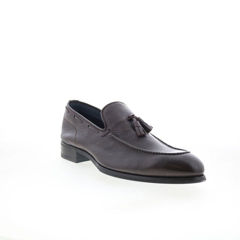 Di Bianco Napoli Mens Brown Leather Slip On Loafers & Slip Ons Casual Shoes