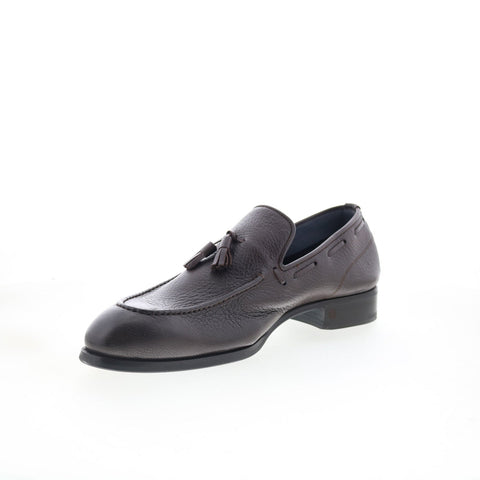 Di Bianco Napoli Mens Brown Leather Slip On Loafers & Slip Ons Casual Shoes