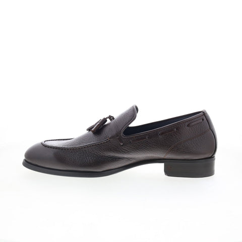 Di Bianco Napoli Mens Brown Leather Slip On Loafers & Slip Ons Casual Shoes