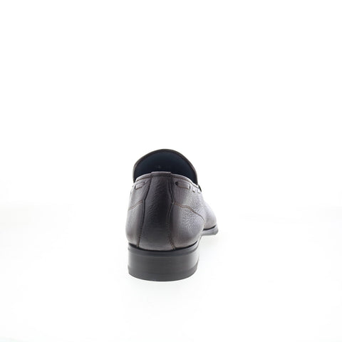 Di Bianco Napoli Mens Brown Leather Slip On Loafers & Slip Ons Casual Shoes