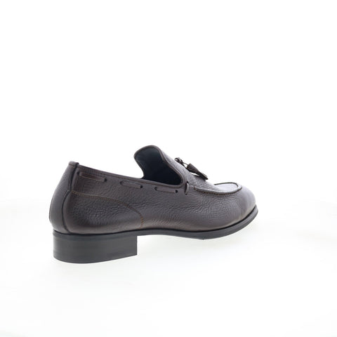 Di Bianco Napoli Mens Brown Leather Slip On Loafers & Slip Ons Casual Shoes