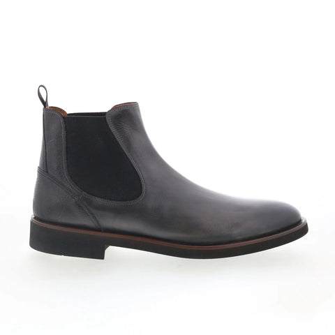 Di Bianco Nelly Mens Gray Leather Slip On Chelsea Boots