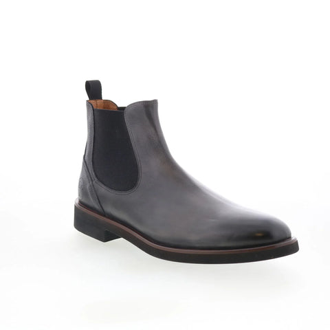 Di Bianco Nelly Mens Gray Leather Slip On Chelsea Boots
