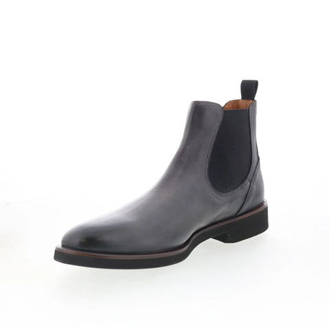Di Bianco Nelly Mens Gray Leather Slip On Chelsea Boots