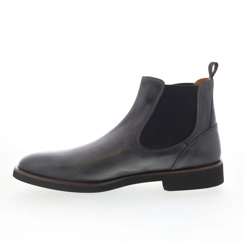 Di Bianco Nelly Mens Gray Leather Slip On Chelsea Boots
