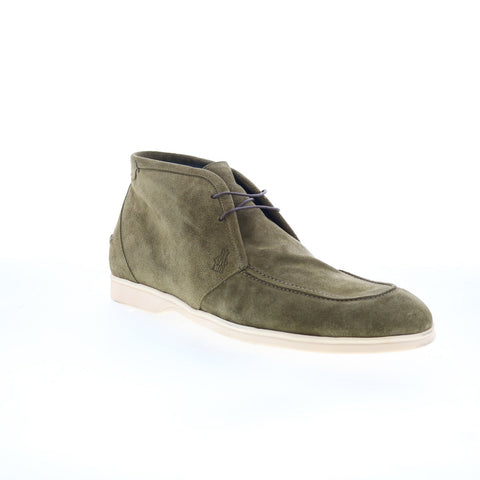 Di Bianco Nicida Mens Green Suede Lace Up Chukkas Boots