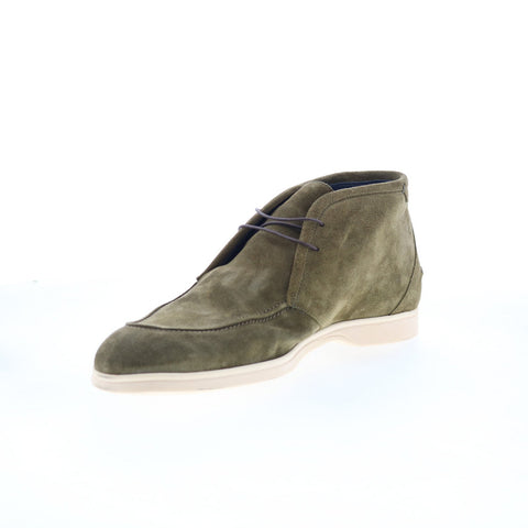 Di Bianco Nicida Mens Green Suede Lace Up Chukkas Boots