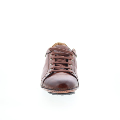 Di Bianco Olimpico Mens Brown Leather Lace Up Lifestyle Sneakers Shoes