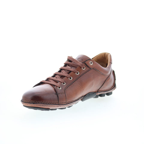Di Bianco Olimpico Mens Brown Leather Lace Up Lifestyle Sneakers Shoes