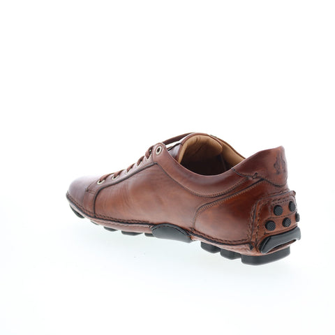 Di Bianco Olimpico Mens Brown Leather Lace Up Lifestyle Sneakers Shoes