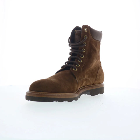 Di Bianco Ormea Mens Brown Suede Lace Up Casual Dress Boots