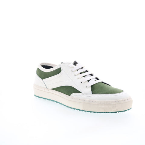 Pastori by Di Bianco Otho Mens White Leather Lace Up Lifestyle Sneakers Shoes