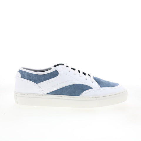 Pastori by Di Bianco Otho Mens Blue Suede Lace Up Lifestyle Sneakers Shoes