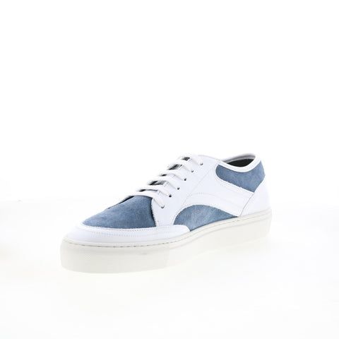 Pastori by Di Bianco Otho Mens Blue Suede Lace Up Lifestyle Sneakers Shoes